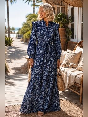 NWT Sonmer Jane Dress Navy $250 MSRP